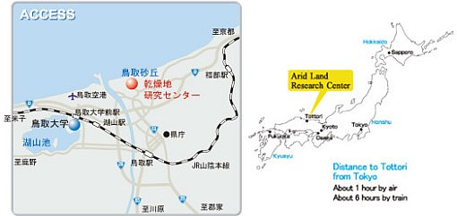 鳥取大学乾燥地研究センターの地図