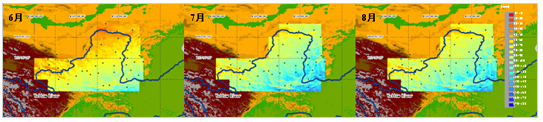 雨季の降水量1kmメッシュ推定分布(Takayama et al., 2004)