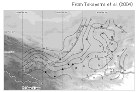 夏季の降水量の集中度分布